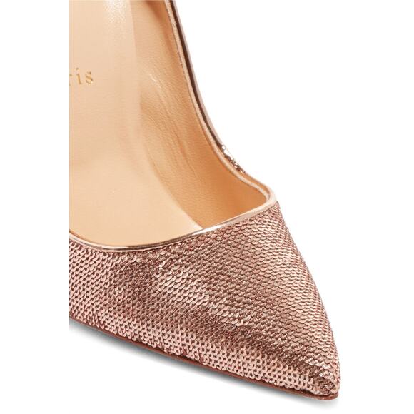 Christian Louboutin So Kate 120 Nude Pink Rose Gold Sirene Sequin Heel Pump 37.5 - Picture 4 of 7